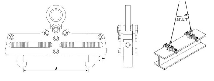 三木NETSUREN HK-101型钢吊具尺寸图