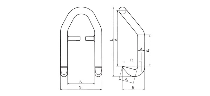 DD-B三木钢板吊具尺寸图